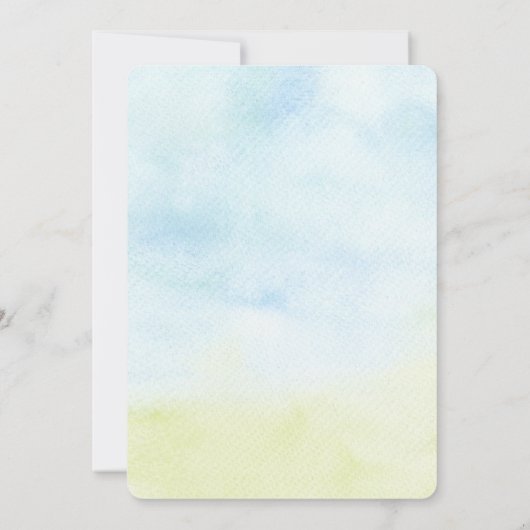 Baby Boy Olifant Baby Douche Uitnodigingen (Achterkant)