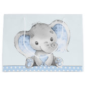 Baby Boy Olifant Baby shower Groot Cadeauzakje (Voorkant)