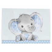Baby Boy Olifant Baby shower Groot Cadeauzakje (Achterkant)