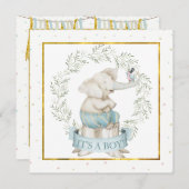 Baby Boy Olifant Baby shower Kaart (Voorkant / Achterkant)