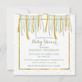 Baby Boy Olifant Baby shower Kaart (Achterkant)