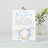Baby Boy Olifant Baby shower Kaart (Staand voorkant)