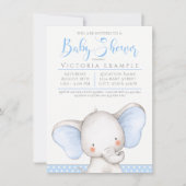 Baby Boy Olifant Baby shower Kaart (Voorkant)