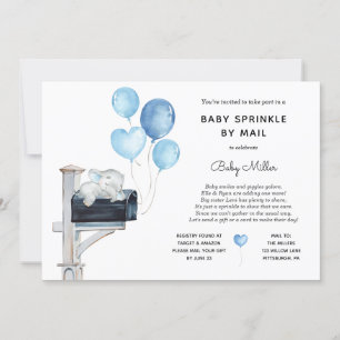 Baby Boy Olifant Baby Sprinkle per Mail Kaart
