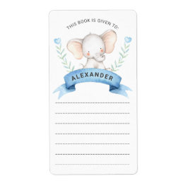 Baby Boy Olifant boek Etiket