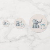 Baby Boy Olifant en Ballonnen Douche Confetti (Voorkanten)