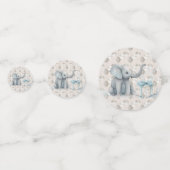 Baby Boy Olifant en Ballonnen Douche Confetti (Achterkanten)