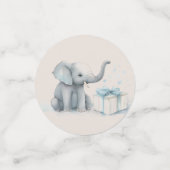 Baby Boy Olifant en Ballonnen Douche Confetti (Kleine voorkant)