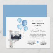 Baby Boy Olifant op Mailbox Douche per Mail Kaart (Voorkant / Achterkant)