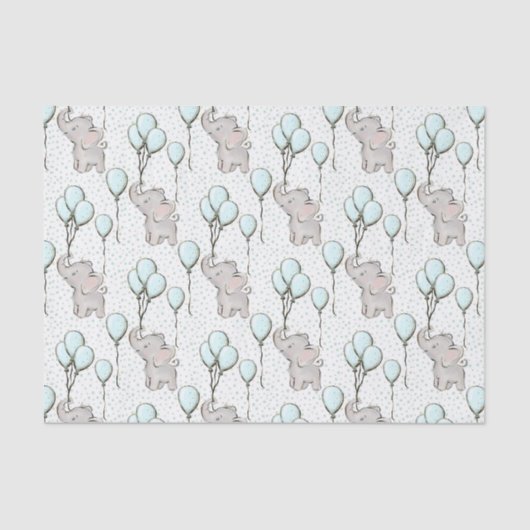 Baby Boy Olifanten Tissuepapier (Voorkant)