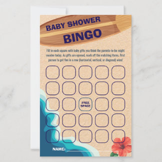 Baby Boy On Board Baby Shower Bingo Spelkaart