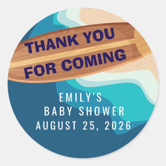 Baby Boy On Board Thank You Sticker (Voorkant)