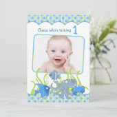 Baby Boy onder de Cartoon van het Zee Gevangendag  Kaart (Staand voorkant)