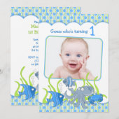 Baby Boy onder de Cartoon van het Zee Gevangendag  Kaart (Voorkant / Achterkant)