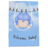 Baby Boy op Clothesline Medium Gift Bag Cadeauzakje (Voorkant)