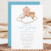 Baby Boy op Cloud Schattige Baby shower Kaart