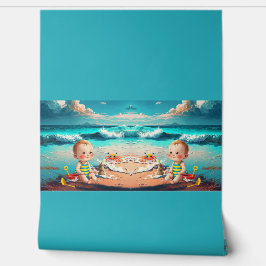 Baby Boy op het strand Behang