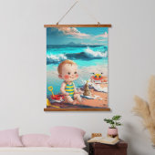 Baby Boy op het strand Hangend Wandkleed (Slaapkamer)