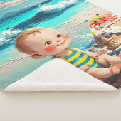 Baby Boy op het strand Sherpa Deken (3/4)