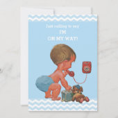  Baby Boy op Telefoon Baby shower Chevrons Kaart (Voorkant)
