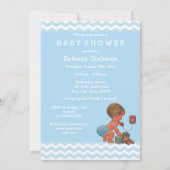 Baby Boy op Telefoon Baby shower Chevrons Kaart (Achterkant)