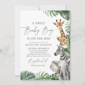 Baby Boy op weg naar Safari Baby shower Kaart (Voorkant)