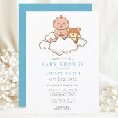 Baby Boy op Wolkje Cute Baby Shower Kaart
