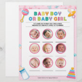 Baby Boy or Baby Girl [Baby Basics Pink] Briefhoofd (Voorkant / Achterkant)