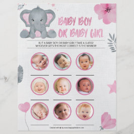 Baby Boy or Baby Girl [Elephant [Roze]] Briefhoofd
