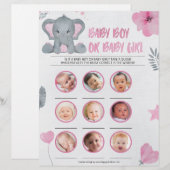 Baby Boy or Baby Girl [Elephant [Roze]] Briefhoofd (Voorkant / Achterkant)