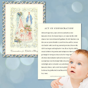 Baby Boy or Girl Prayer to Virgin Mary Note Kaart Notitiekaartje