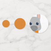 Baby Boy Oranje Donkey Baby shower Confetti (Achterkanten)