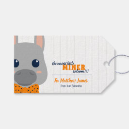 Baby Boy Oranje Donkey Cadeaulabel