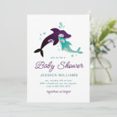 Baby Boy Orca Uitnodiging (Staand voorkant)