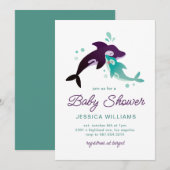 Baby Boy Orca Uitnodiging (Voorkant / Achterkant)