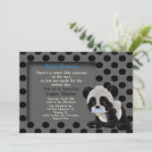 Baby Boy Panda Beer Baby shower Uitnodiging (Staand voorkant)