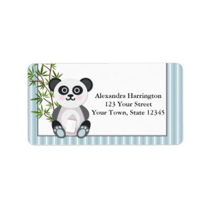 Baby Boy Panda, strepen Etiket