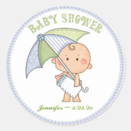 Baby Boy, Paraplu, Baby showers Sticker