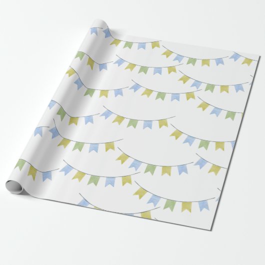 Baby Boy Party Decorations Baby shower Cadeaupapier (Uitgerold)