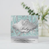 Baby Boy Party nodigt blauwe kroonjuwelen uit Aankondiging (Staand voorkant)