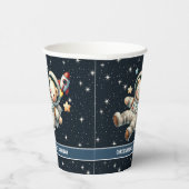 Baby Boy Party Papieren Cups Teddy Bear Astronaut Papieren Bekers (Rechts)