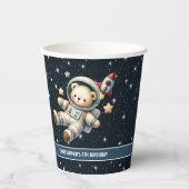 Baby Boy Party Papieren Cups Teddy Bear Astronaut Papieren Bekers (Voorkant)