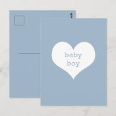 Baby Boy Pastel Blue en White Heart Briefkaart (Voorkant / Achterkant)