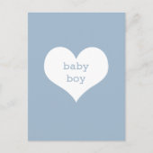 Baby Boy Pastel Blue en White Heart Briefkaart (Voorkant)