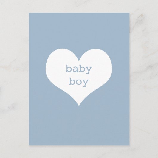 Baby Boy Pastel Blue en White Heart Briefkaart (Voorkant)