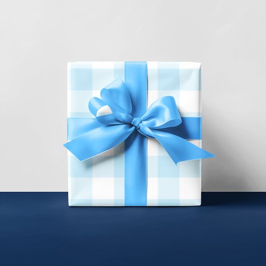 Baby Boy Pastel Blue Gingham Pset Multi Inpakpapier Vel