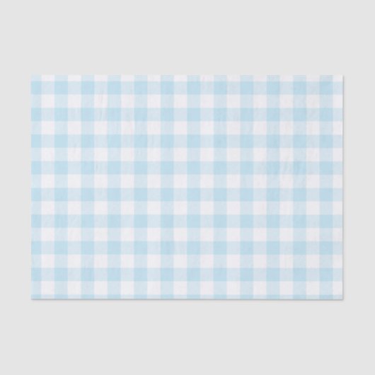 Baby Boy Pastel Blue Gingham Pset Tissuepapier (Voorkant)