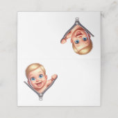 Baby Boy Peeking Baby shower Wit Dank je Plaatskaartje (Buitenkant ongevouwen)