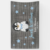 Baby Boy Penguin Banner Sign Backdrop (Verticaal)