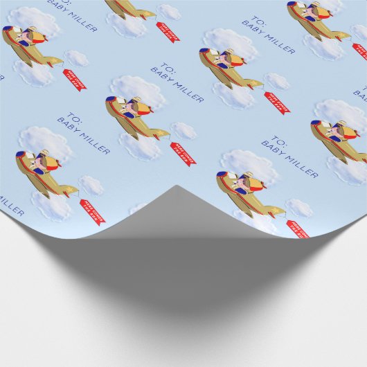 Baby Boy Personalized Gift Cadeaupapier (Hoek)